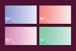 abstract background blue green red pink with heart symbol vector