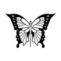 hand drawn butterfly vintage doodle illustration for tattoo stickers poster etc vector