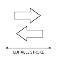 Horizontal swap linear icon. Thin line illustration. Exchange arrows. Horizontal flip. Contour symbol. Vector isolated outline drawing. Editable stroke