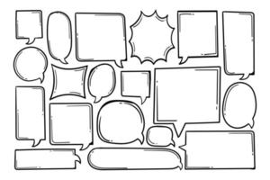 Collection of hand drawn speech bubbles vector