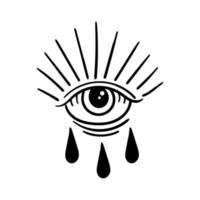 hand drawn eye tears vintage doodle illustration for tattoo stickers poster etc
