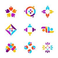 Set Icon Logo Community Network vector