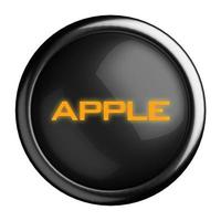 Word on black button photo