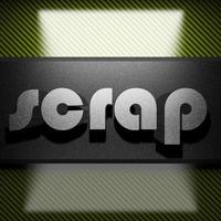 scrap word of iron on carbon photo