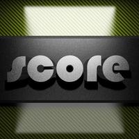 score word of iron on carbon photo