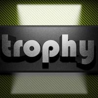 trophy word of iron on carbon photo