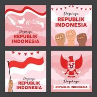Dirgahayu Indonesia Social Media Template vector