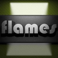 flames word of iron on carbon photo