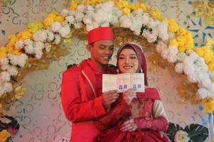 Romantic Indonesian Muslim Bride photo