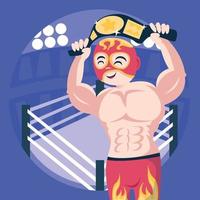 Character Focused Wrestler Man vector