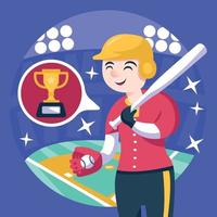 Character Focused Baseball Player vector