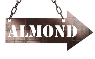 almond word on metal pointer photo