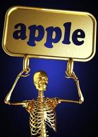 apple word and golden skeleton photo