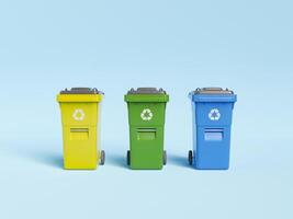 Bins for various recyclable garbage photo