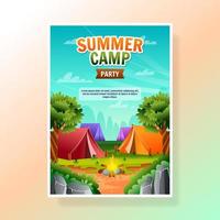 cartel de la fiesta del campamento de verano vector