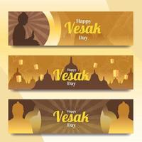 Gold Budha Vesak Day Banner vector