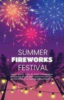 Summer Fireworks Night Festival vector