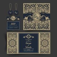 Laser Cut Wedding Invitation Template vector