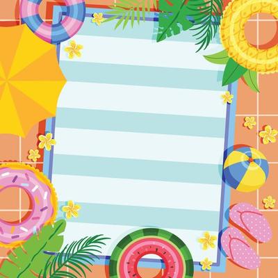 Summer Pool Party Border