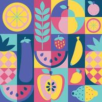 Seamless Fruits Geometric Background vector