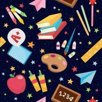 School Supplies Pattern Background vector