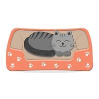 bed for dogs and cats, color isolated vector illustration