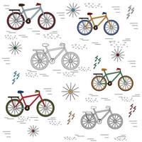 patrón deportivo de bicicletas, ilustración vectorial de color vector