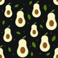 Avocado fruit pattern, color vector illustration