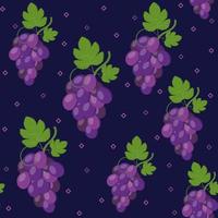 patrón de frutas de uvas, ilustración vectorial de color vector