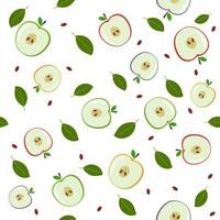 Fruit Pattern of apples, color vector illustration