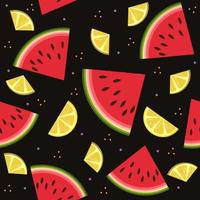 Fruit pattern of watermelons, color vector illustration