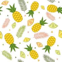 Fruit Pattern of pineapples, color vector illustration