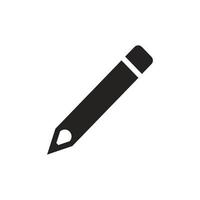 pencil icon illustration, stationery, writing. pencil silhouette vector
