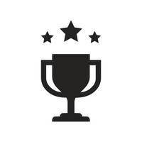 trophy icon illustration, award, champion, silhouette. vector