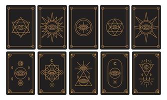 set of tarot card illustration design. symbol of dark magic game vector