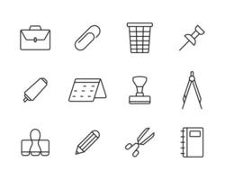 conjunto de icono de oficina en diseño de ilustración vectorial. vector