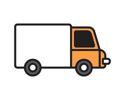 simple cargo car for package delivery vector
