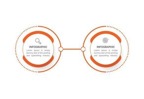 visualización de datos comerciales. diagrama del proceso. elementos abstractos de gráfico, diagrama con pasos, plantilla infográfica con 2 opciones. ilustración vectorial vector