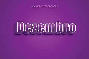 diseño de efectos de texto de letras de dezembro con color degradado vector gratis