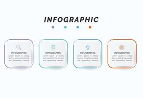 visualización de datos comerciales. diagrama del proceso. elementos abstractos de gráfico, diagrama con pasos, plantilla de infografía con 4 opciones. ilustración vectorial. vector