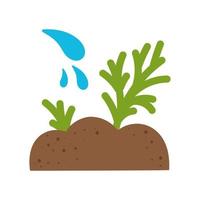 Young plants in the garden Gardening agriculture Vector illustration isolated on a white background