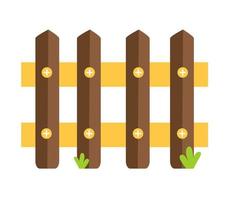 Wooden fence Gardening Agriculture Vector illustration isolated on white background