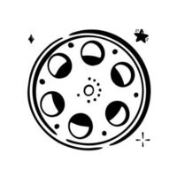 A reel of a Doodle film hand-drawn with a line Vector illustration in the style of a doodle isolated on a white background