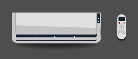 White air conditioner isolated Heating ventilation and air conditioning Vector illustration in flat style