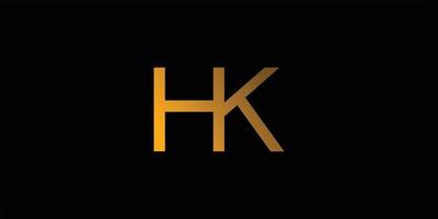 diseño de logotipo de iniciales hk simple y moderno vector