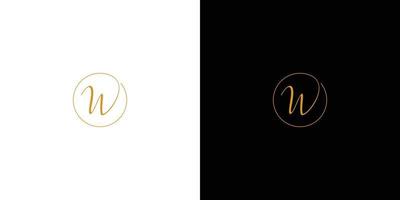 Simple and luxury letter W initials logo design vector