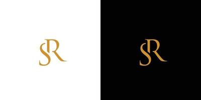 unique and luxury  letter SR initials logo design 1 vector