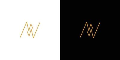 The initial design of the letter MW is unique and modern vector