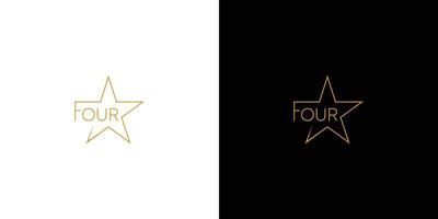 Unique and modern 4 star logo design vector