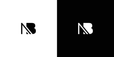 diseño único y moderno del logotipo de las iniciales de la letra nb vector